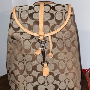 Vintage Coach Monogrammed Jaquard Backpack